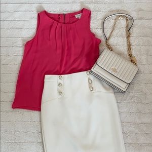 LOFT Vibrant Fuchsia Sleeveless Blouse